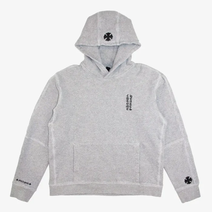 Chrome Hearts Leather Patch Fuck You Hoodie Grey