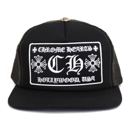 Chrome Hearts CH Hollywood Trucker Hat - Black/Camo