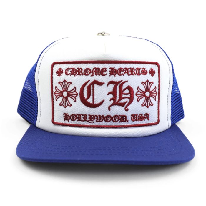 Chrome Hearts CH Hollywood Trucker Hat - Blue/White