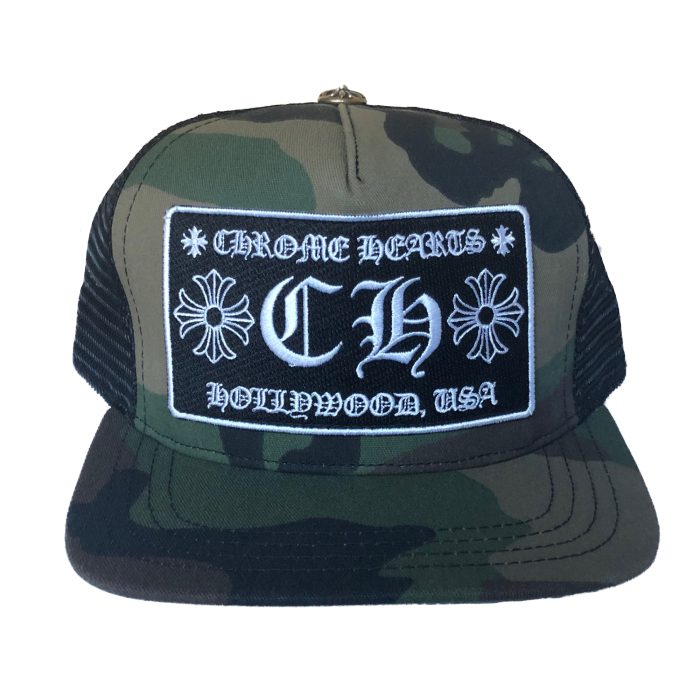 Chrome Hearts CH Hollywood Trucker Hat - Camo/Black