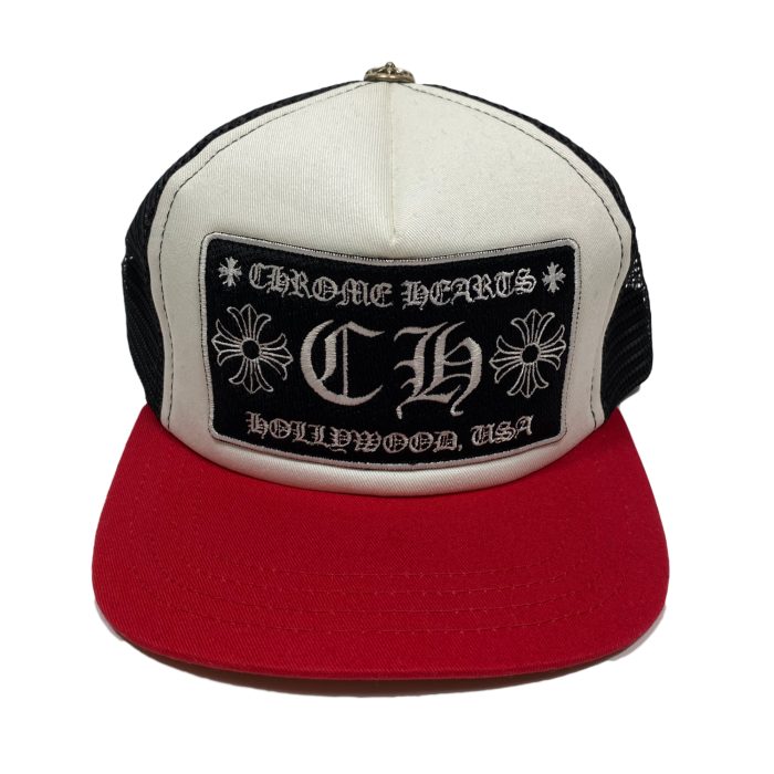 Chrome Hearts CH Hollywood Trucker Hat - Red/Black/White