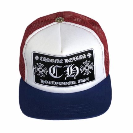 Chrome Hearts CH Hollywood Trucker Hat - Red/White/Blue