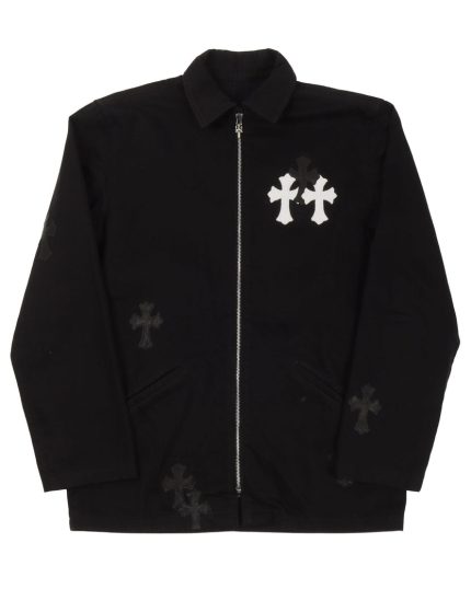 Chrome Hearts Cemetery Cross Zip Up Work Jacket