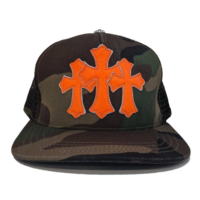 Chrome Hearts Cemetery Trucker Hat - Camo/Orange