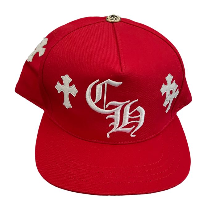 Chrome Hearts Cross Patch Baseball Hat - Red