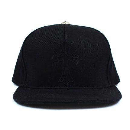 Chrome Hearts Cross Waxed Denim Baseball Cap - Black