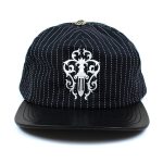 Chrome Hearts Dagger Leather Brim Pinstripe Baseball Cap - Black