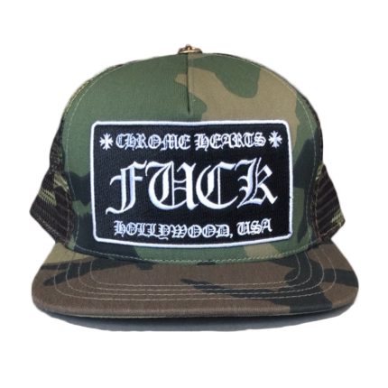 Chrome Hearts FUCK Hollywood Trucker Hat - Camo