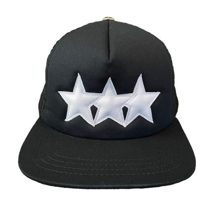 Chrome Hearts Leather Star Trucker Hat - Black/White