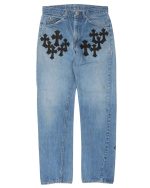 Chrome Hearts Levi's Cross Patch Jeans - Blue