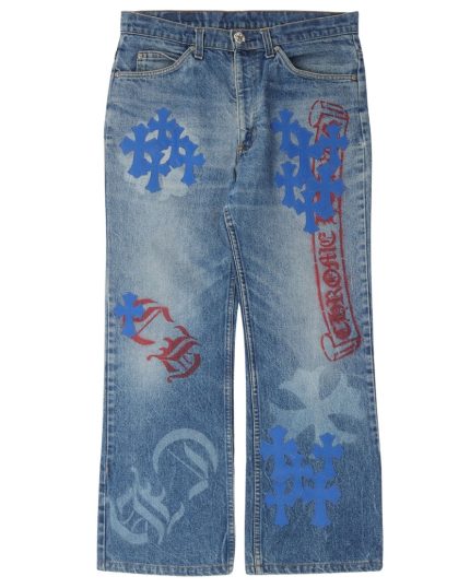 Chrome Hearts Levi's Stencil Cross Patch Jeans