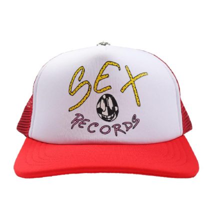 Chrome Hearts Matty Boy Sex Records Logo Trucker Hat - Red/White