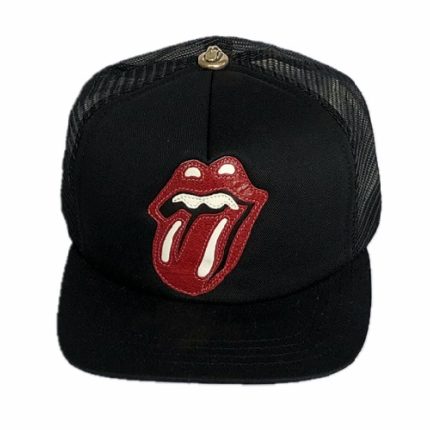 Chrome Hearts x Rolling Stones Leather Patch Trucker Hat - Black