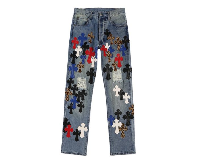 Chrome Hearts Firmranch Leather Leopard Cross Pants