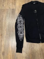 RARE Chrome Hearts Floral Cross Track Jacket Black Zip Up