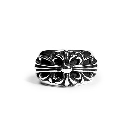 Floral Cross Chrome Hearts Ring