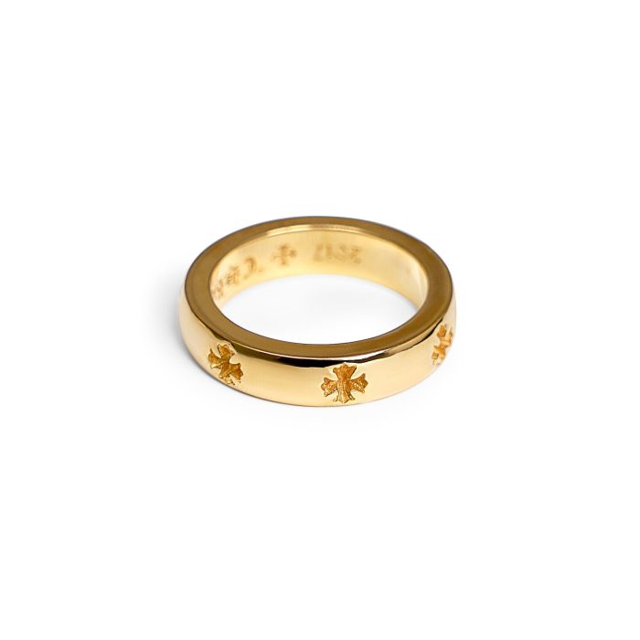 Chrome Hearts 22K Gold CH Plus Band Ring