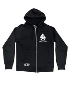 RARE Chrome Hearts Triple Cross Logo Black Zip Up Hoodie